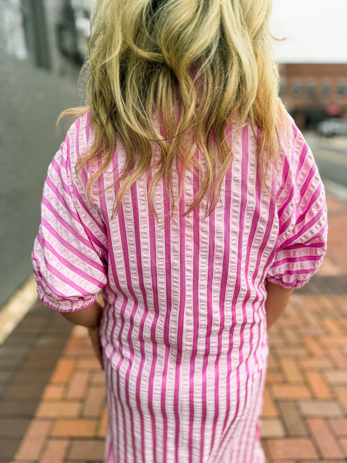Pink Striped Maxi Dress