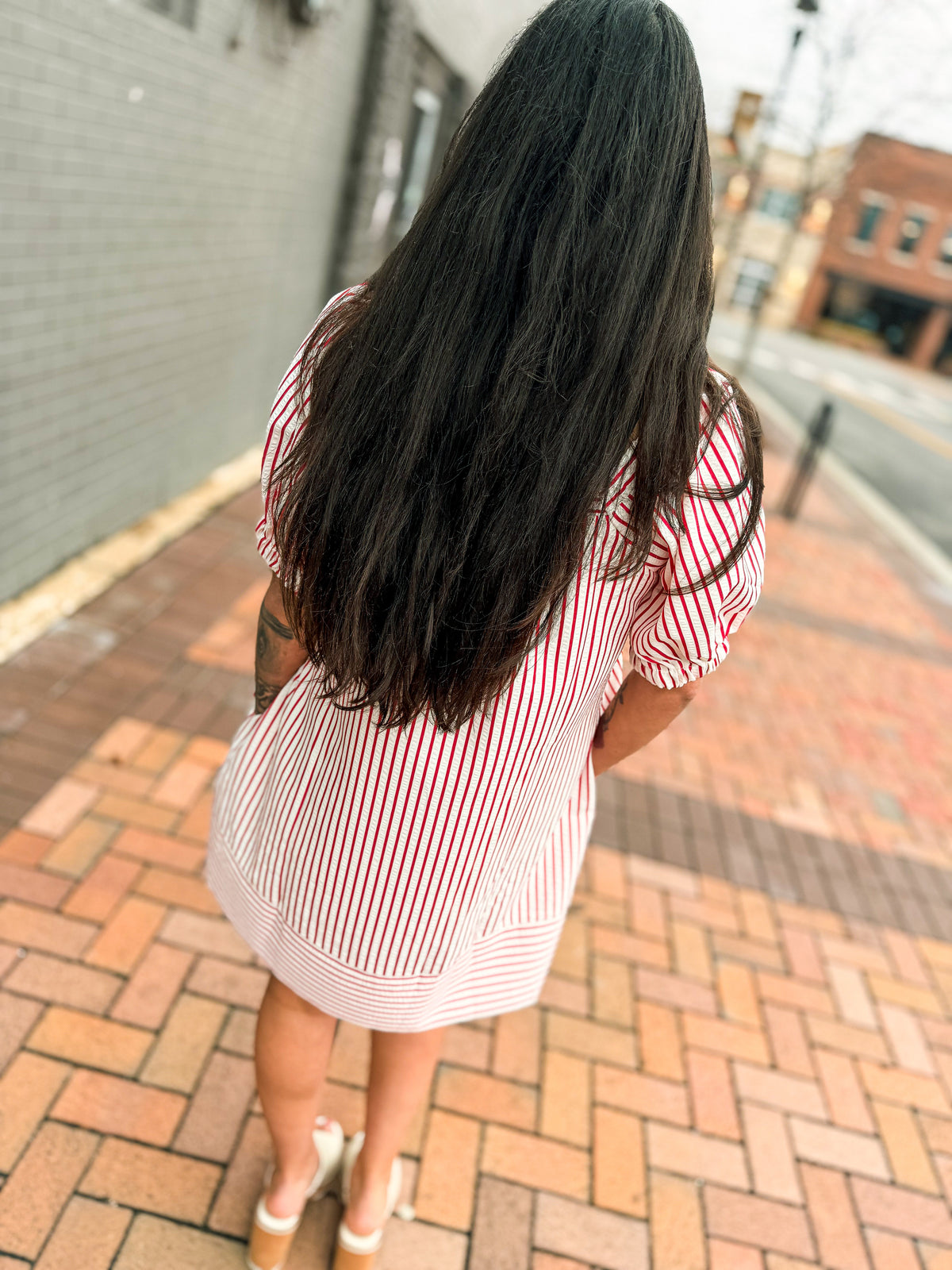 Red Striped Bow Dress