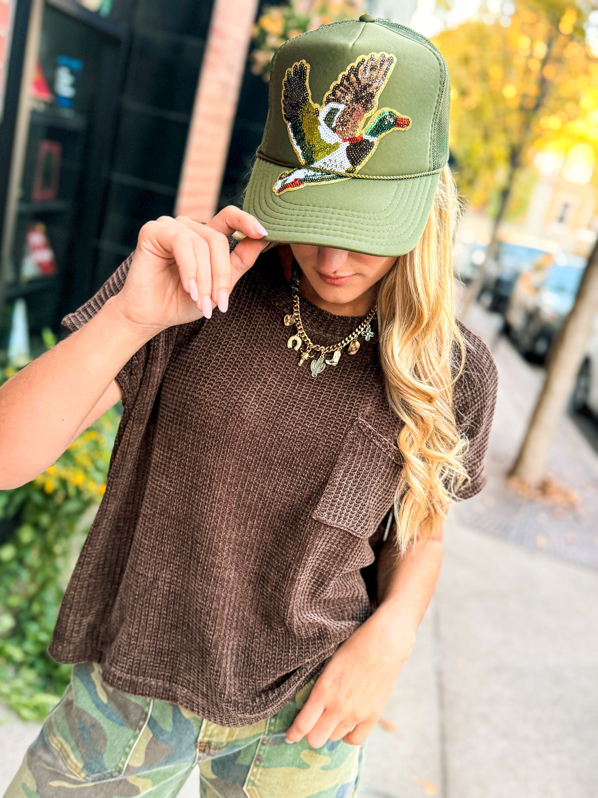 Sequin Duck Cap-Green