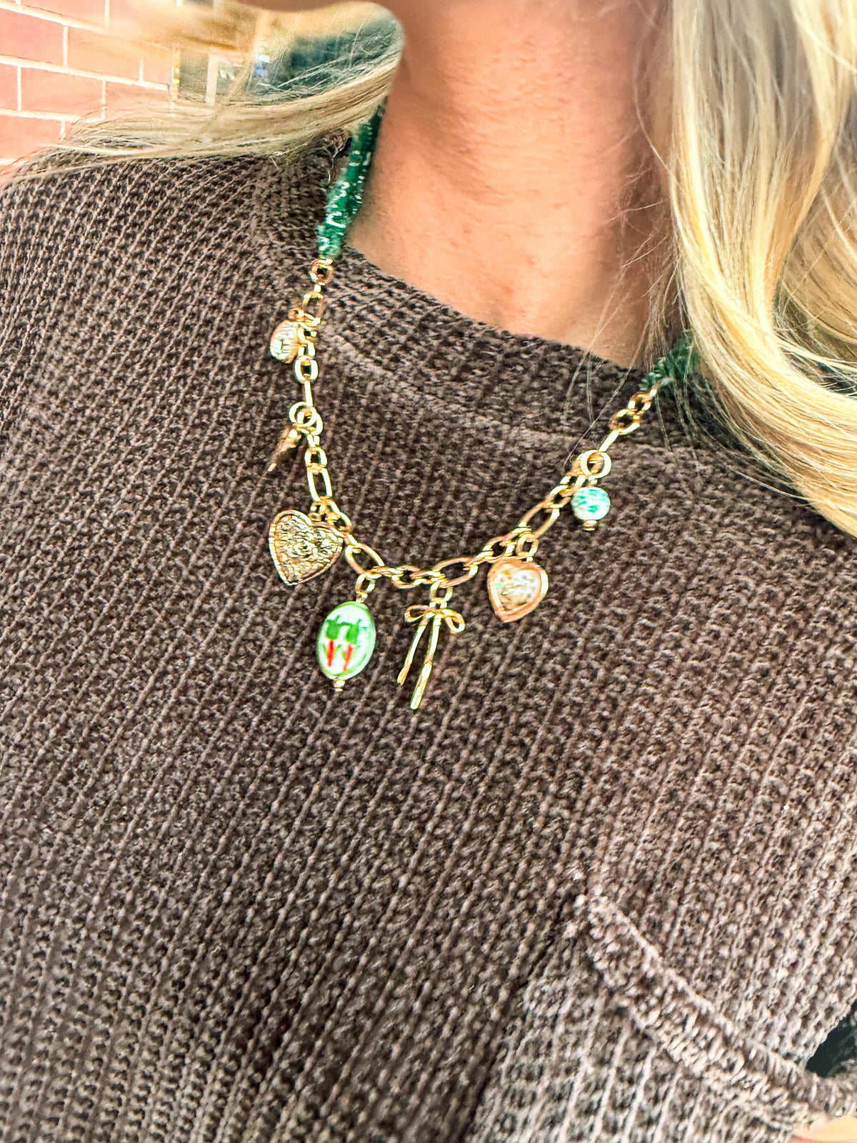 Scarf Necklace-Green