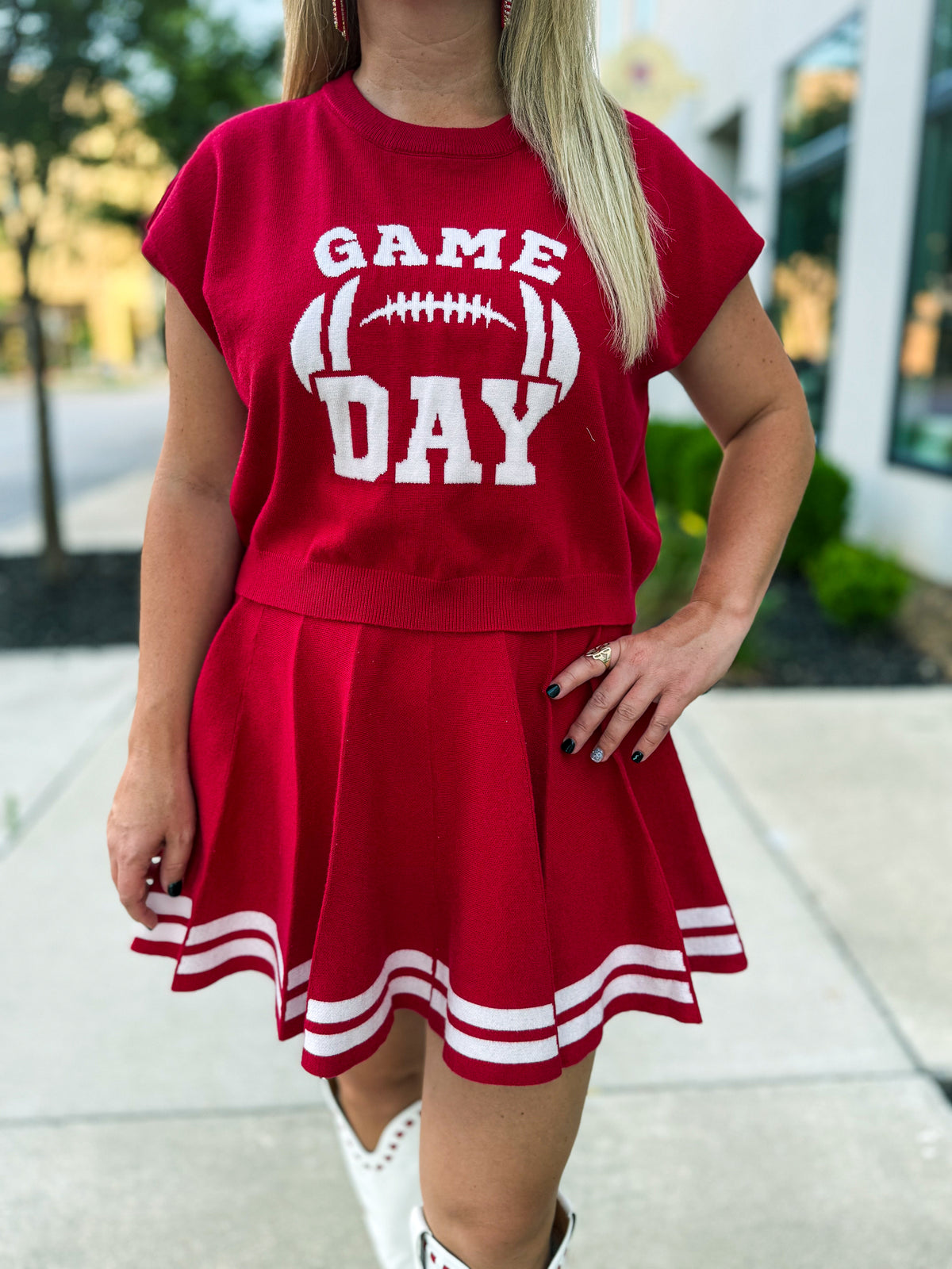 Gameday Cheer Skirt-Red