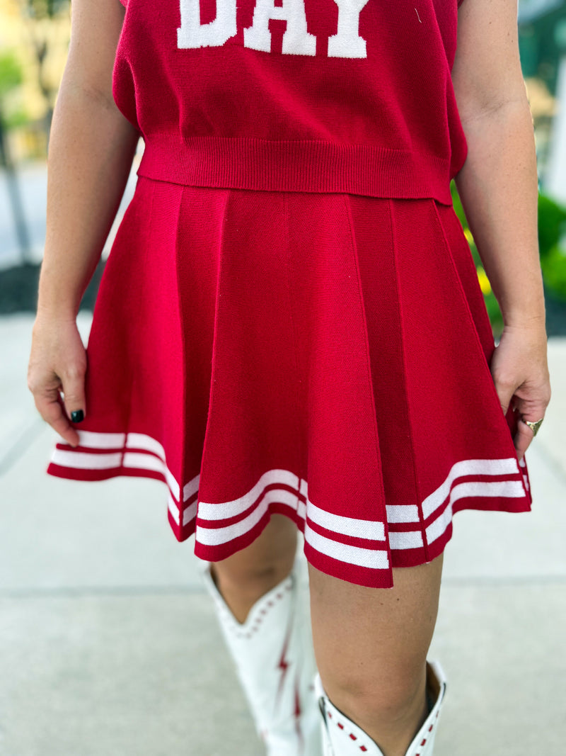 Gameday Cheer Skirt-Red