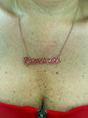 Razorback Script Necklace