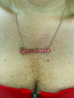 Razorback Script Necklace