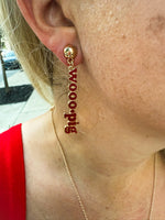 Wooo Pig Script Stud Earrings