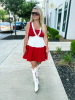 Red & White Day & Moon Dress