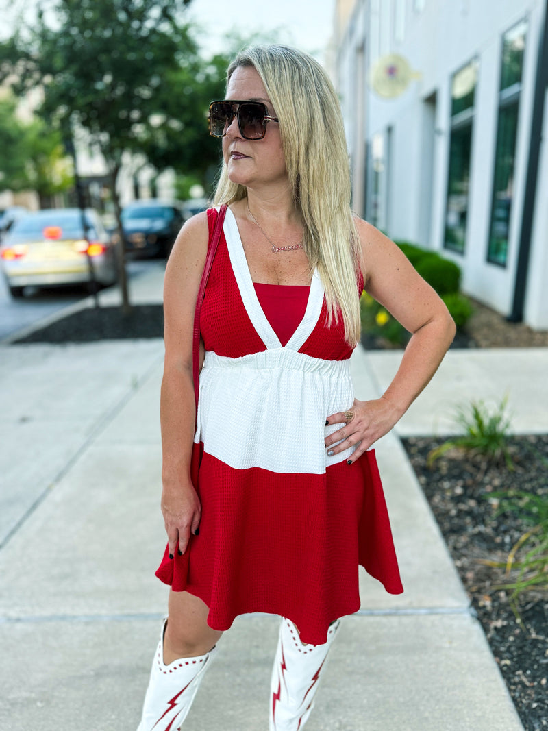 Red & White Day & Moon Dress