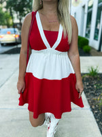 Red & White Day & Moon Dress