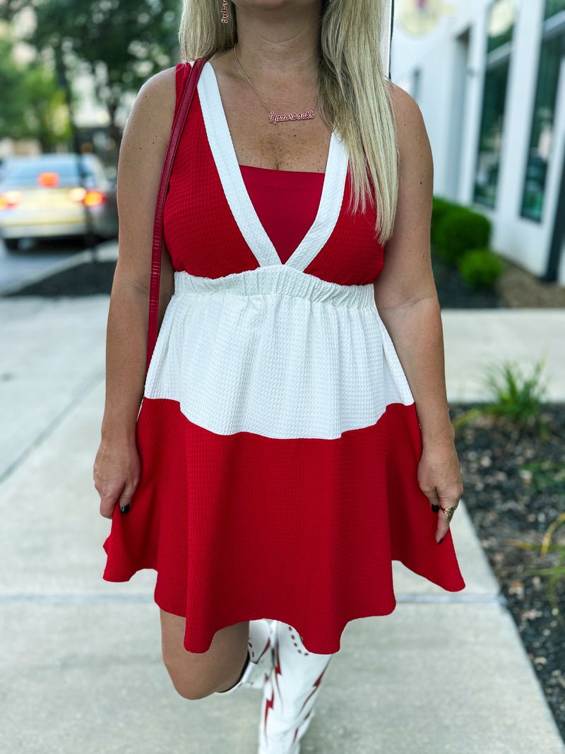 Red & White Day & Moon Dress