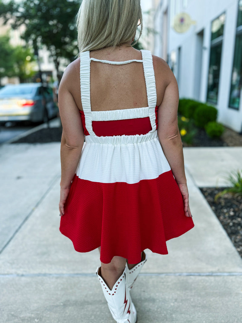 Red & White Day & Moon Dress