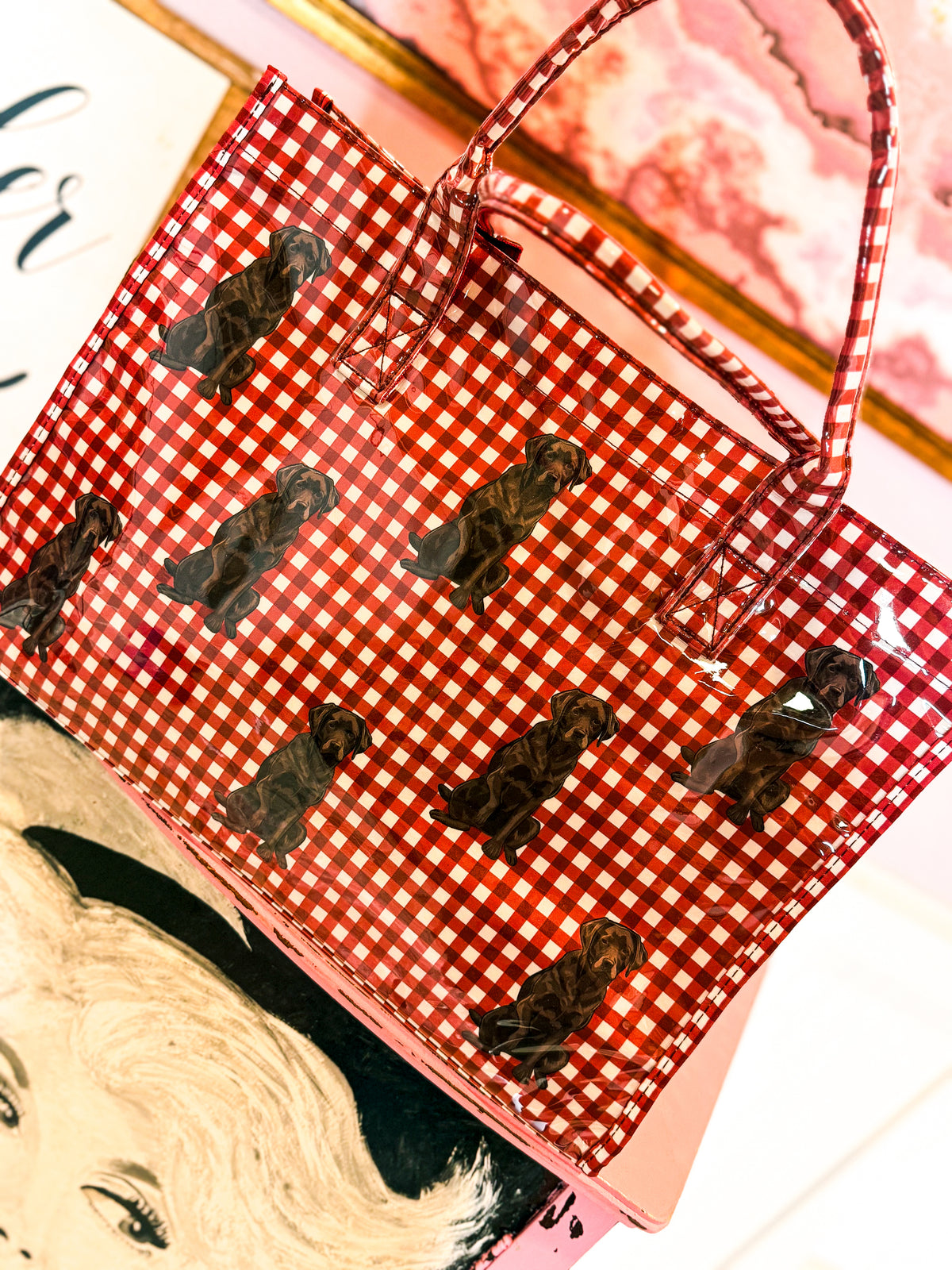 The Roo Gingham Vinyl Tote