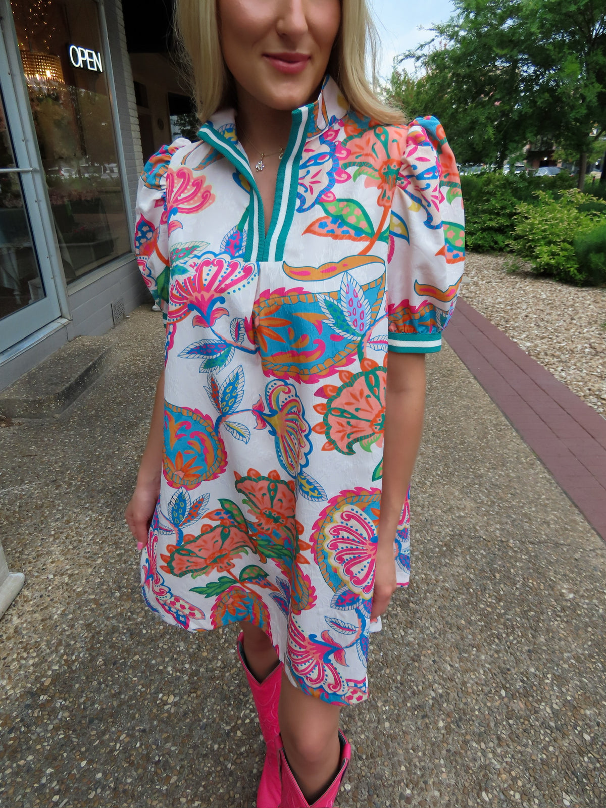 Green Multi Umgee Dress – The Pink Buffalo