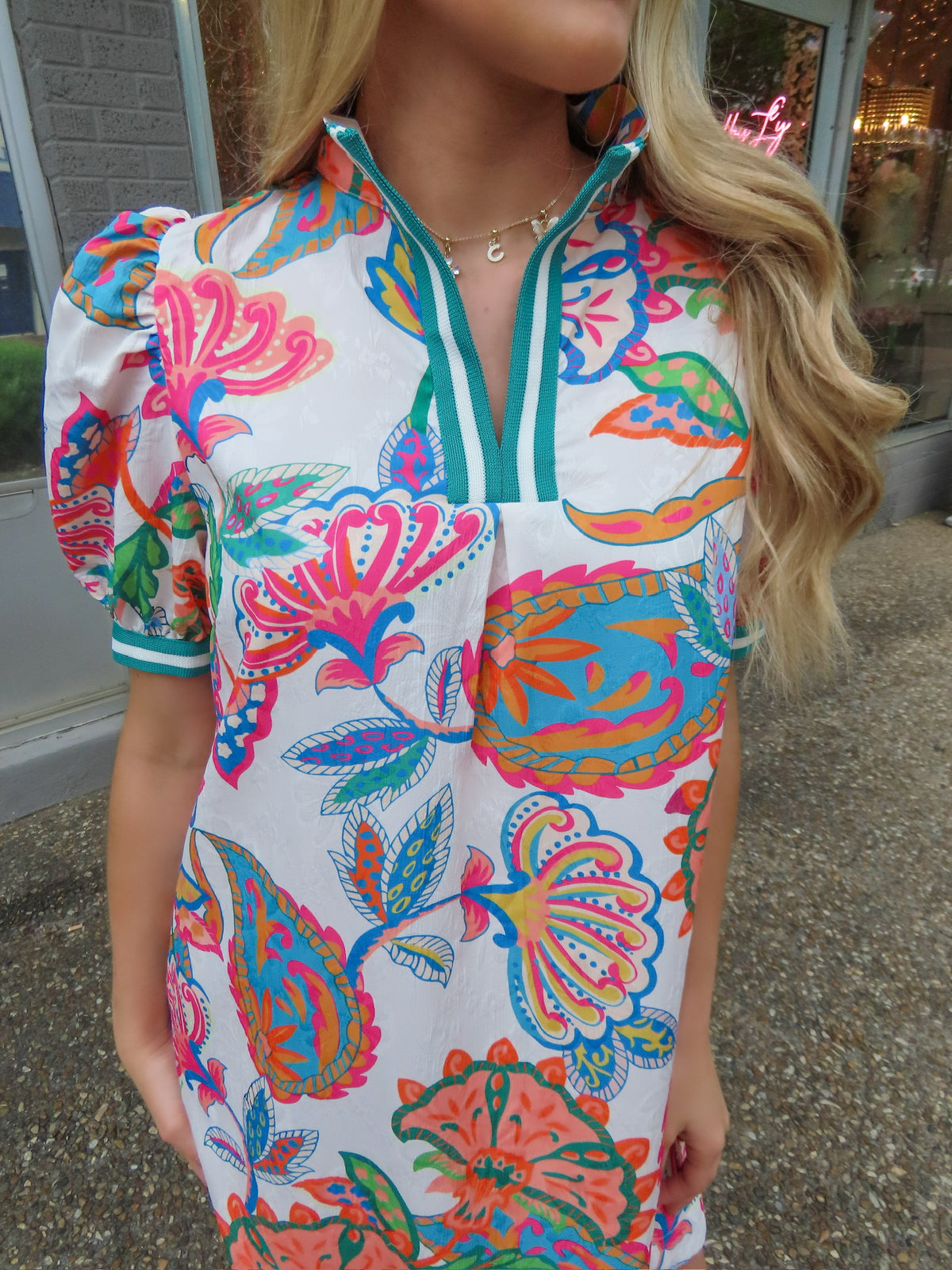 Green Multi Umgee Dress