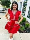 Red Ruffle Bibi Dress