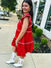 Red Ruffle Bibi Dress