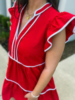 Red Ruffle Bibi Dress