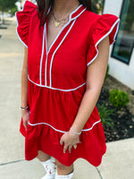 Red Ruffle Bibi Dress
