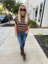 Brown Cropped Sweater-Zenana