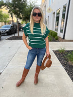 Green Cropped Sweater-Zenana