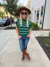Green Cropped Sweater-Zenana