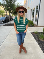 Green Cropped Sweater-Zenana