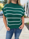 Green Cropped Sweater-Zenana