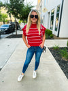 Red Cropped Sweater-Zenana