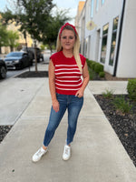 She & Sky Red Sweater Vest