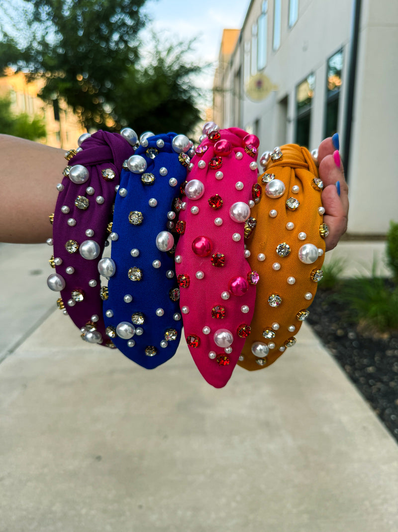 Rhinestone Pearl Headbands
