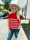 Red Striped Sweater with Pocket-Zenana