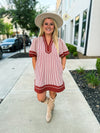 Rust Striped Entro Dress