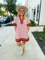 Rust Striped Entro Dress