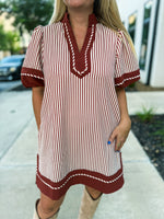 Rust Striped Entro Dress