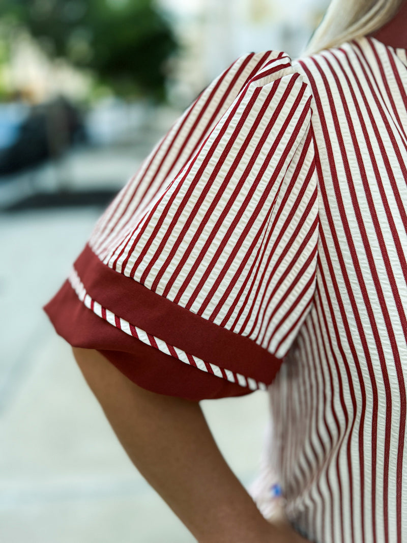Rust Striped Entro Dress