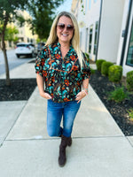 Autumn Bloom Dolman Sleeve Top