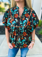 Autumn Bloom Dolman Sleeve Top