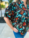 Autumn Bloom Dolman Sleeve Top