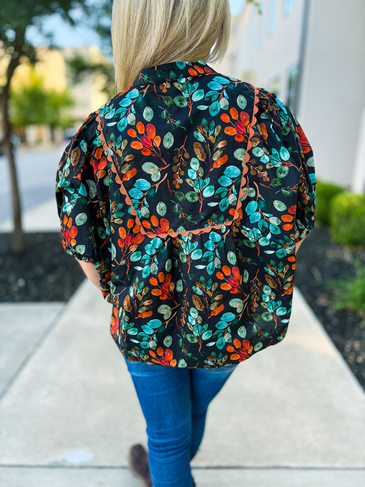 Autumn Bloom Dolman Sleeve Top