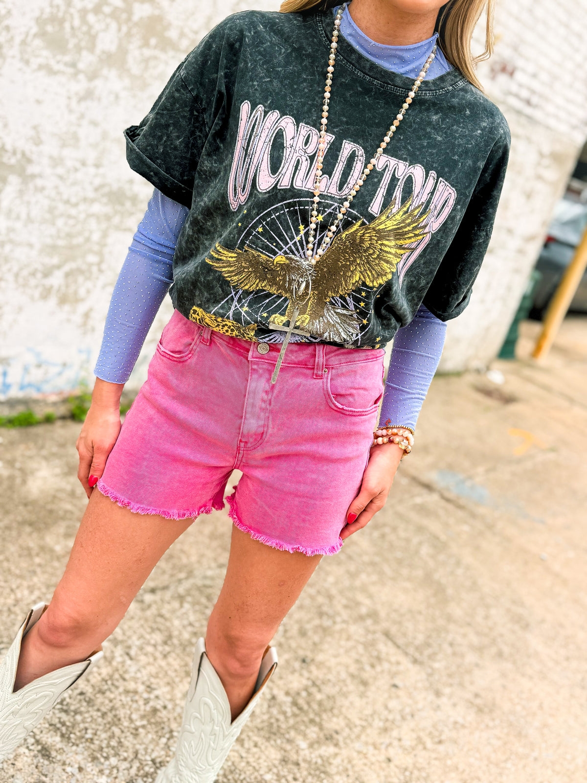 Zenana Shorts-Pink