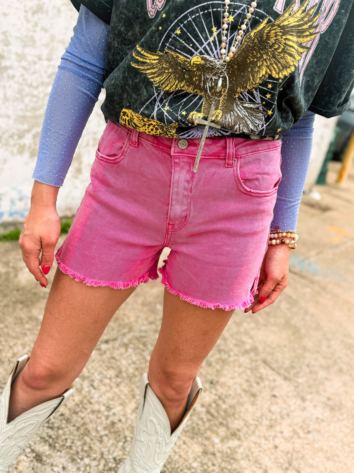 Zenana Shorts-Pink