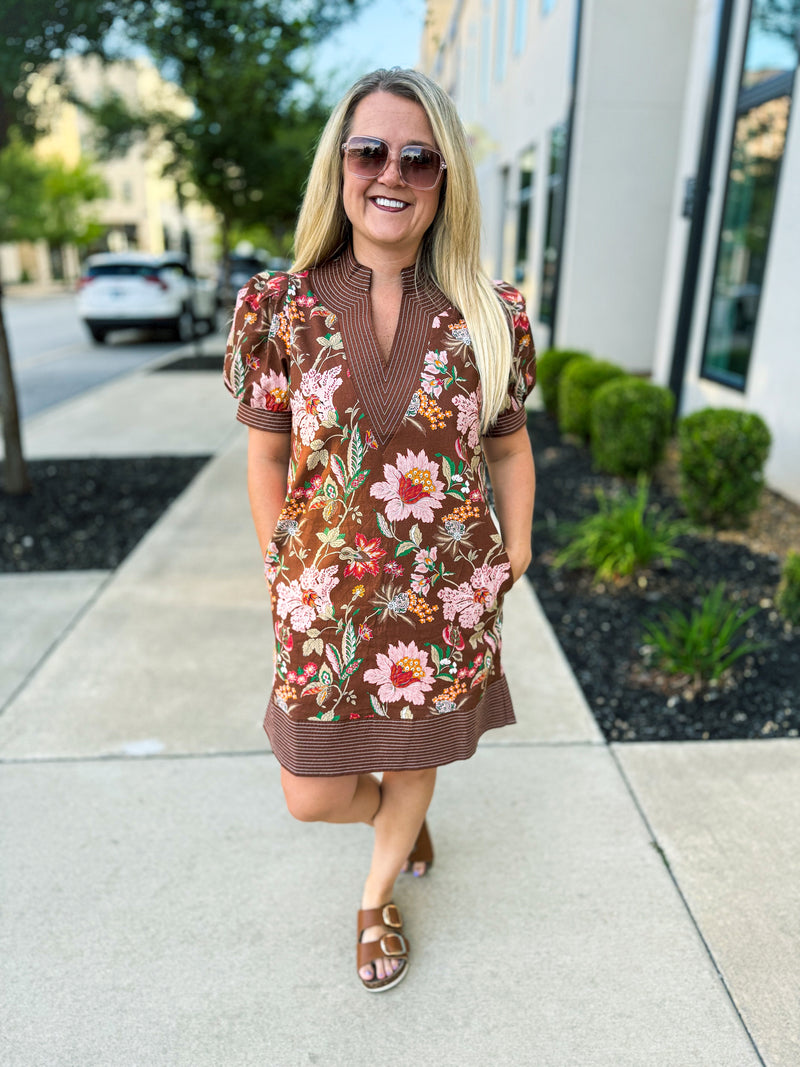 Autumn Floral Mini Dress