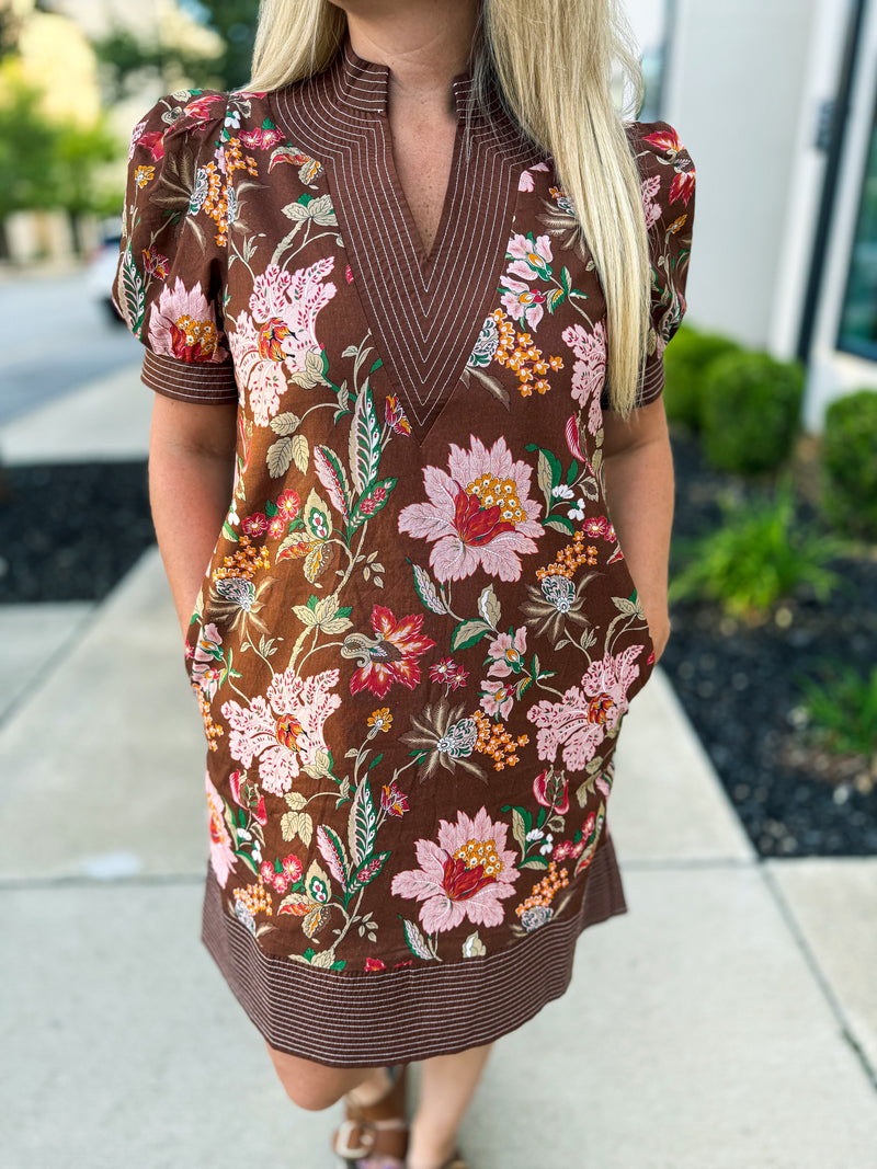Autumn Floral Mini Dress