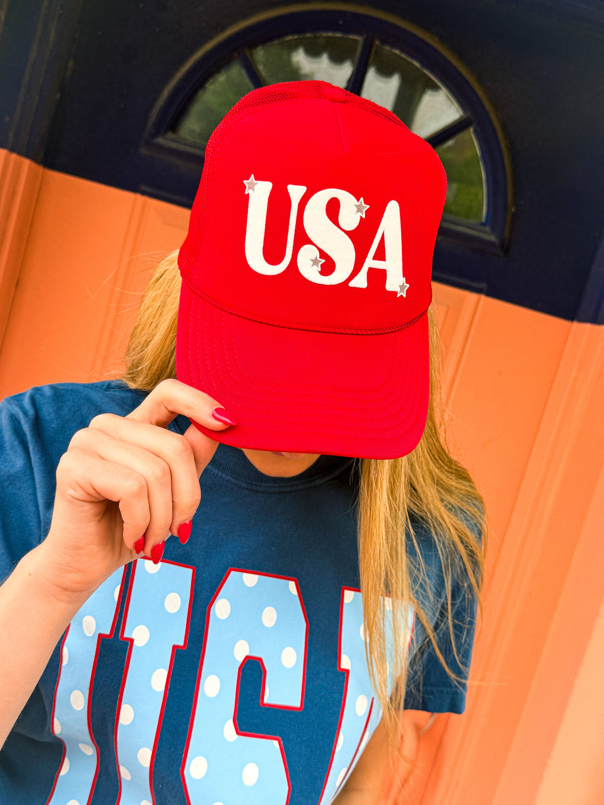 Red USA Cap