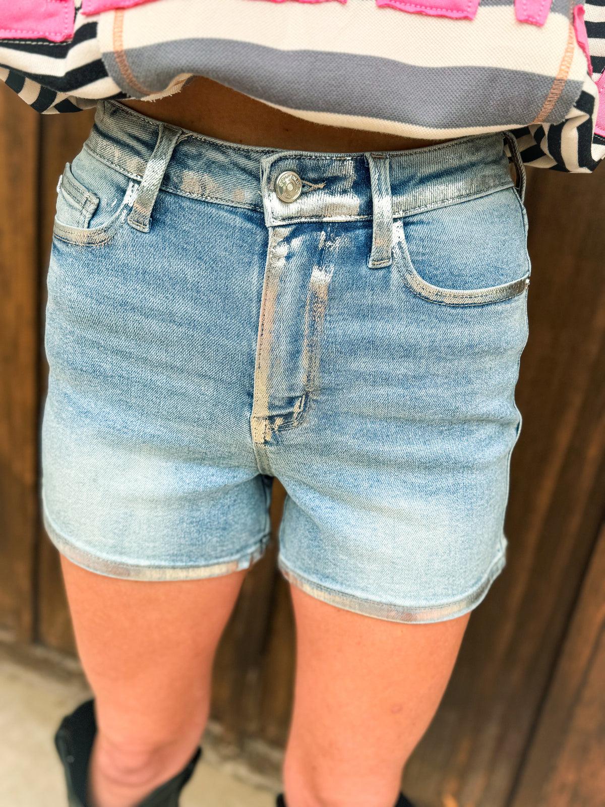 Silver Foil Judy Blue Shorts