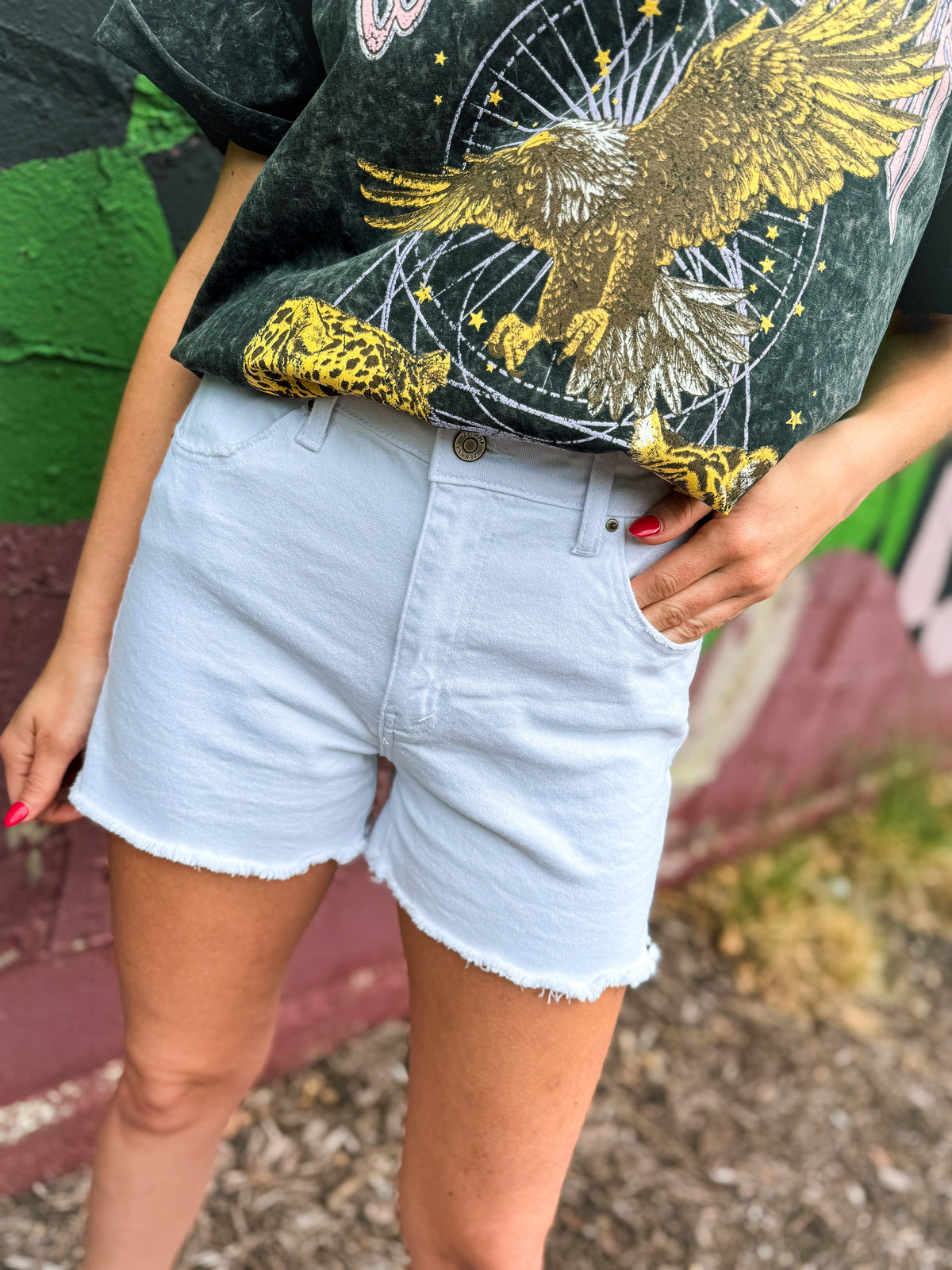 Zenana Shorts-White