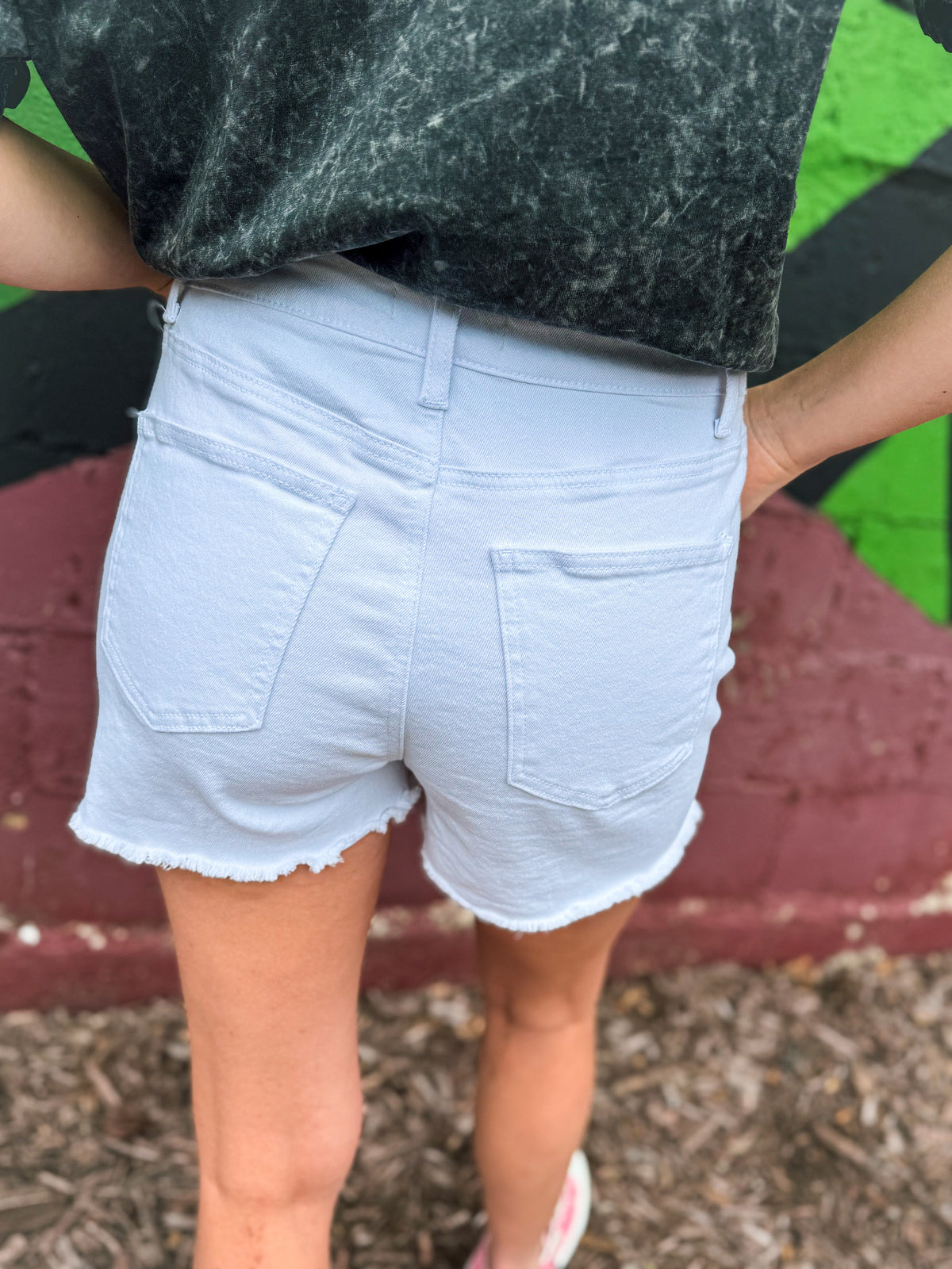 Zenana Shorts-White