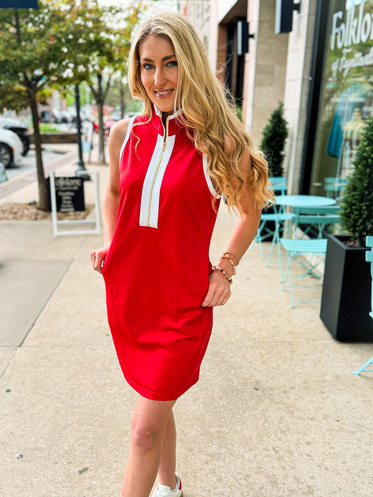 Red Everyday Zipper Dress
