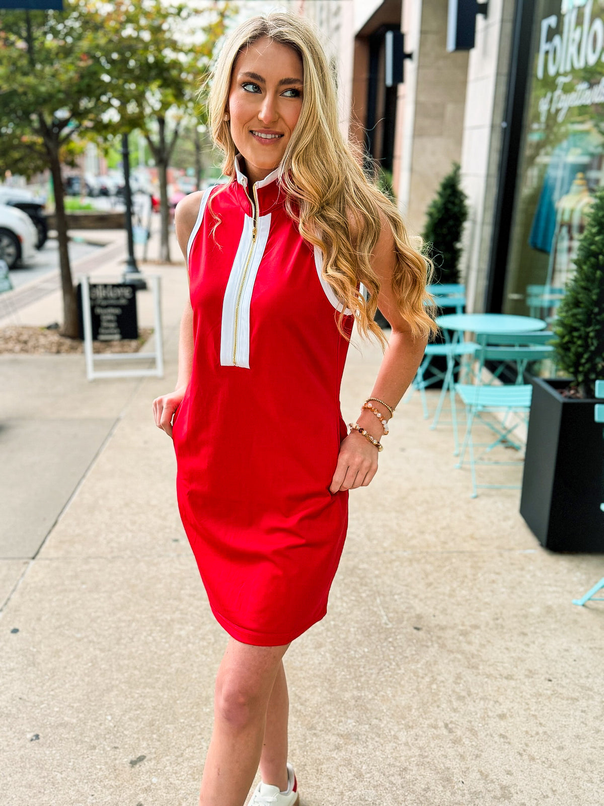 Red Everyday Zipper Dress