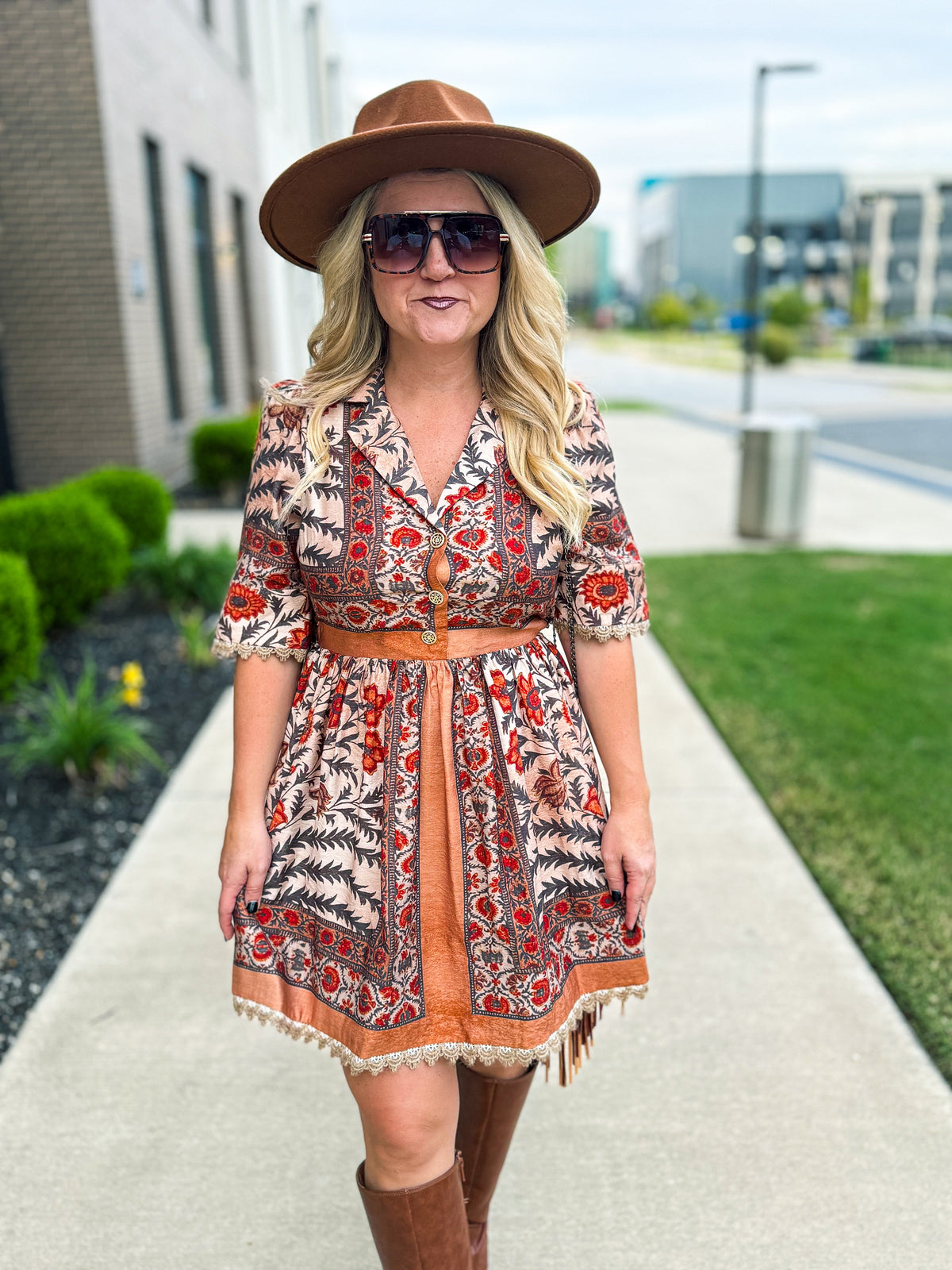Carmel Autumn Floral Dress