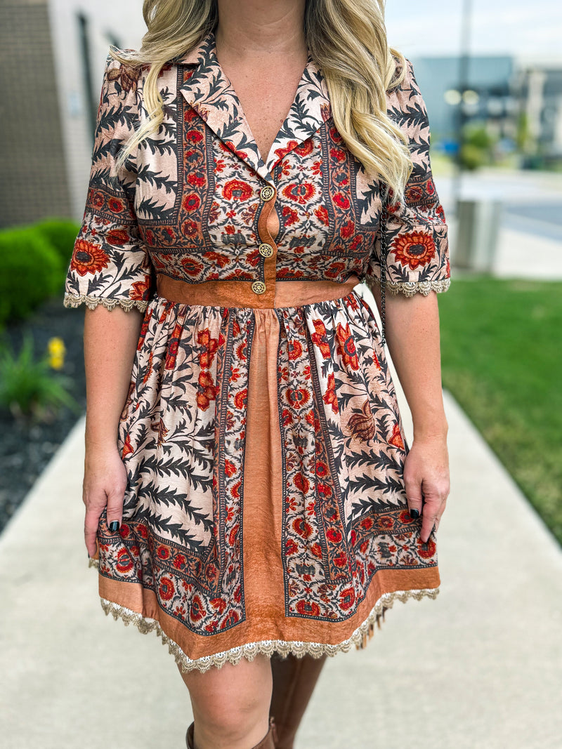 Carmel Autumn Floral Dress